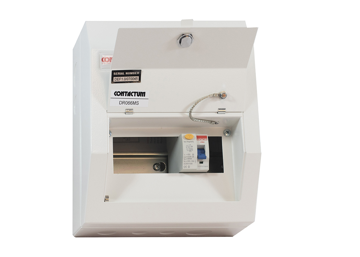 Contactum 6 Way Steel Consumer Unit, 63A Defender