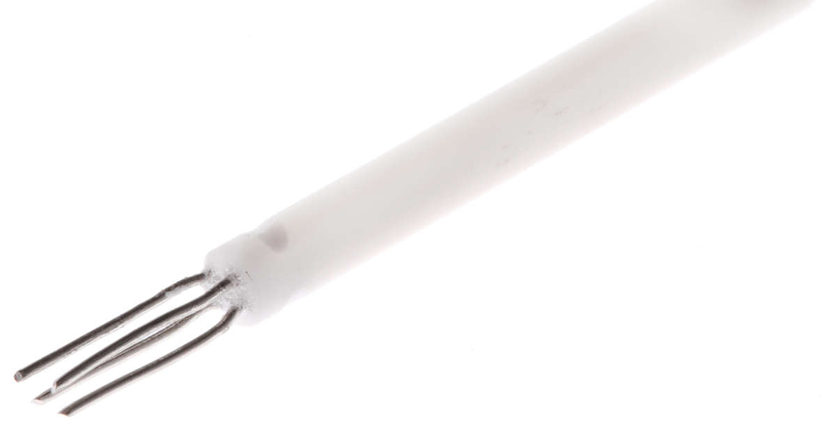 RS PRO PT100 RTD Detector, 1.5mm Dia, 15mm Long, 2 Wire, Probe, Class A +650°C Max