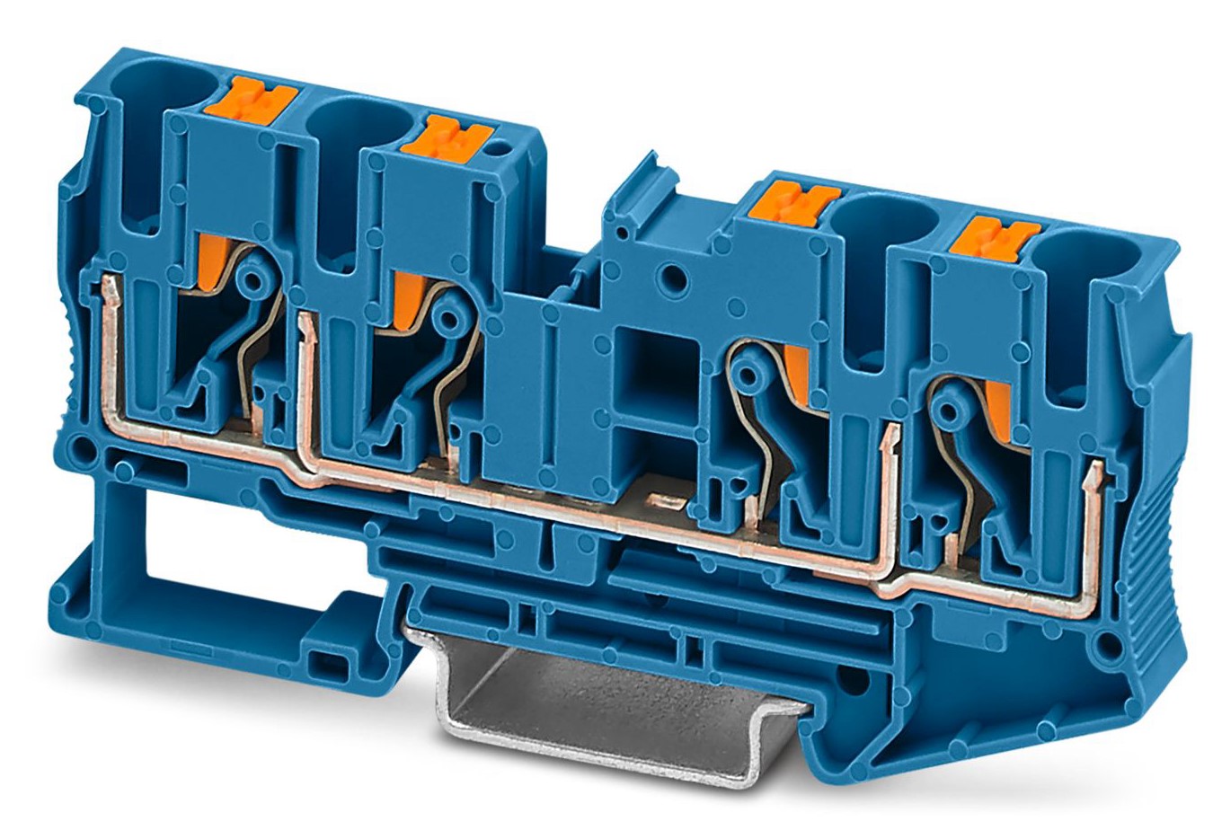 Phoenix Contact 3212947 PT 6-QUATTRO BU Series Grey, Single-Level, Push In Termination