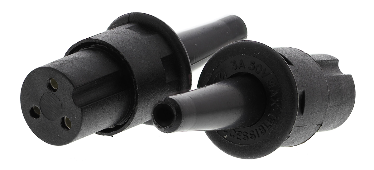 Bulgin Miniature Power Connector Cable Mount Socket, 3P, 3A, 50 V ac