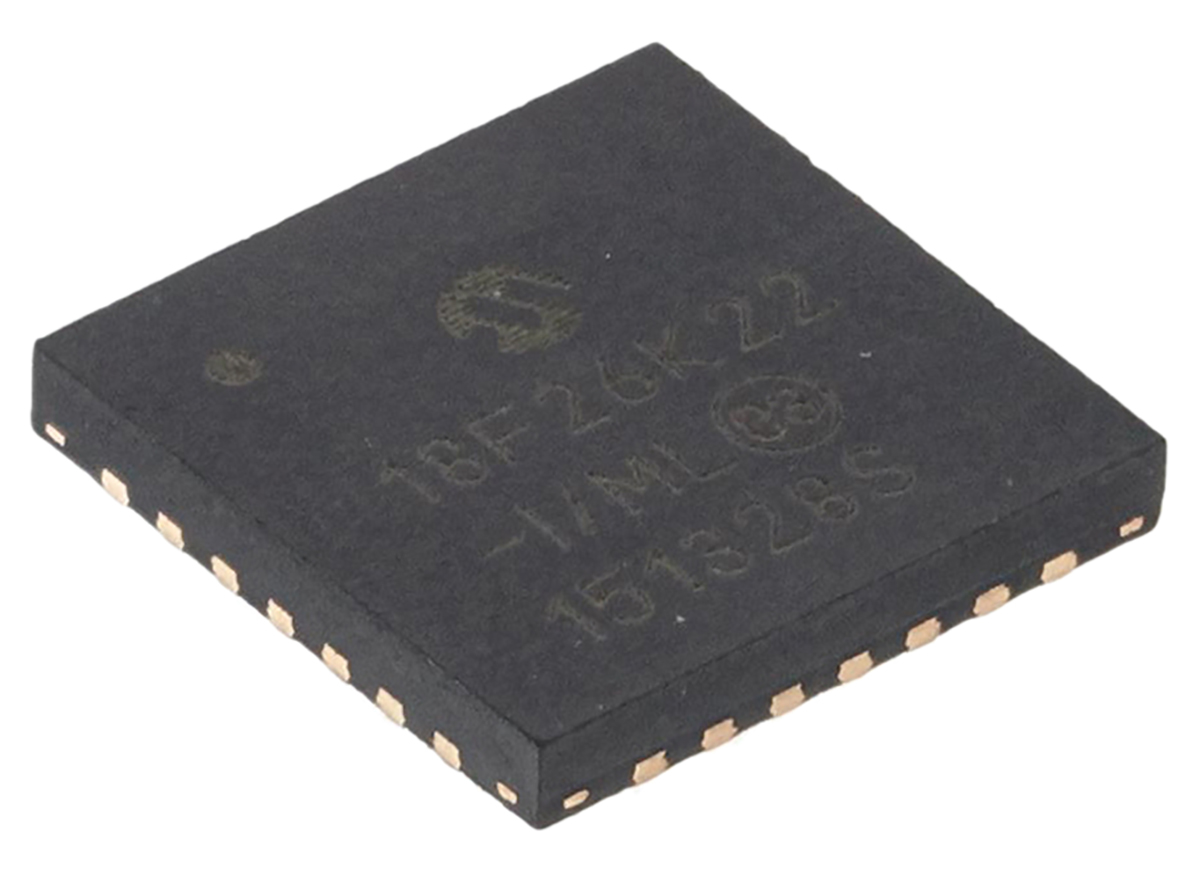 Microchip PIC18F26K22-I/ML, 8 bit PIC, PIC18F2XK22 Microcontroller, 64 MHz, 64kB FLASH, 28-Pin QFN