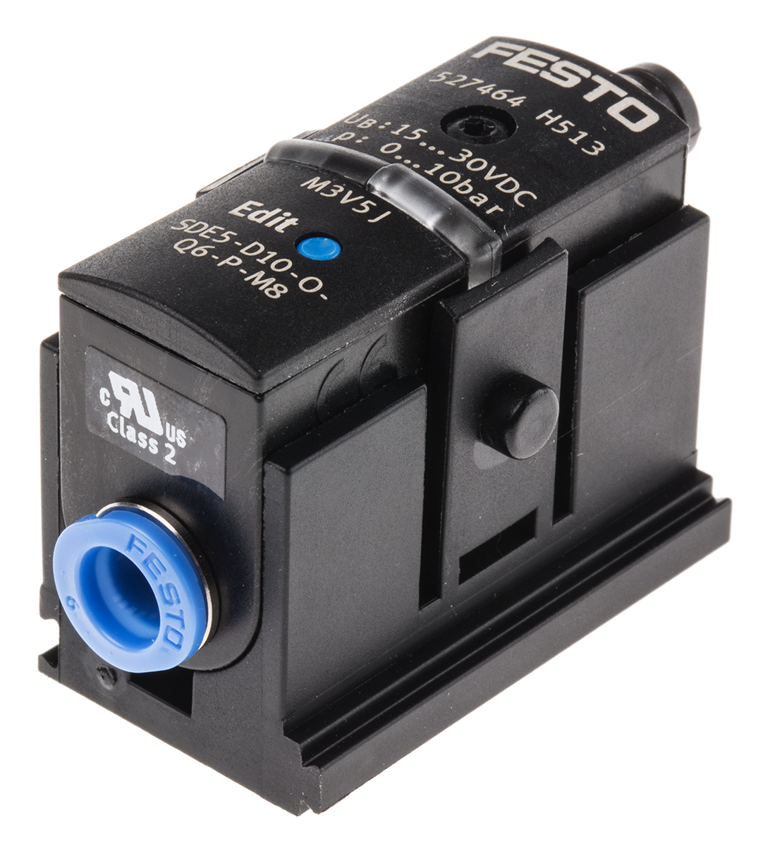 Festo Pressure Sensor, 15 to 30V dc, IP40 10bar