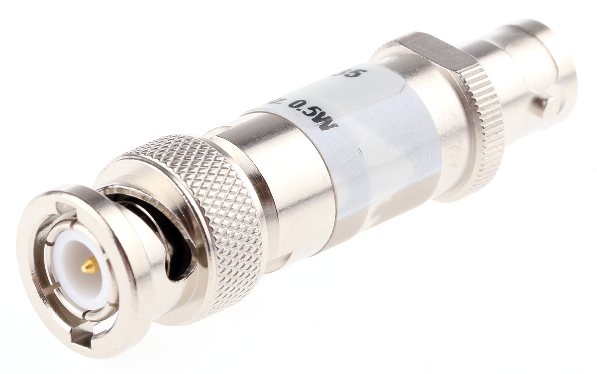 Telegartner 50Ω RF Attenuator Straight BNC Connector BNC Plug to BNC Socket 6dB, Operating Frequency 0 → 1GHz