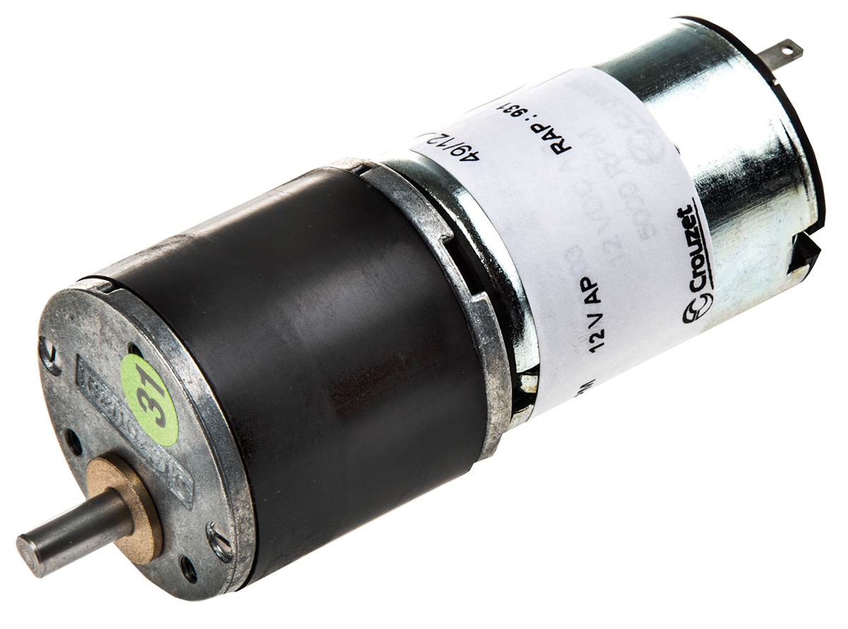 Crouzet Brushed Geared DC Geared Motor, 3 W, 12 V dc, 50 Ncm, 4.6 rpm, 5mm Shaft Diameter