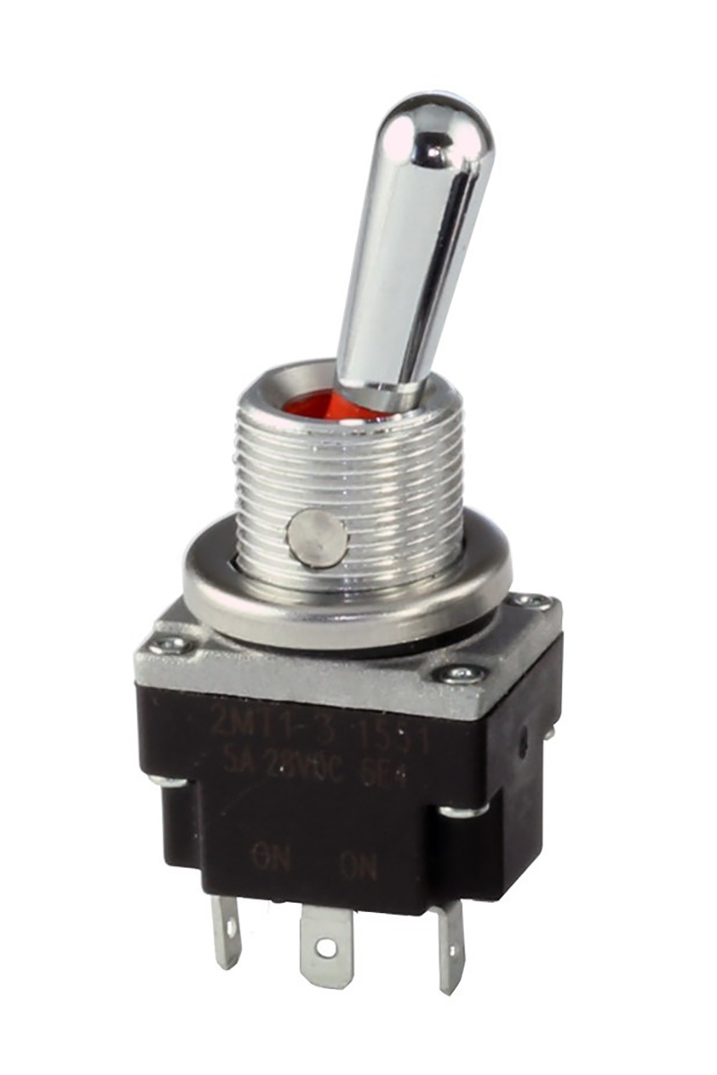 Honeywell Toggle Switch, Panel Mount, On-(On), SPDT, Solder Terminal, 28V dc
