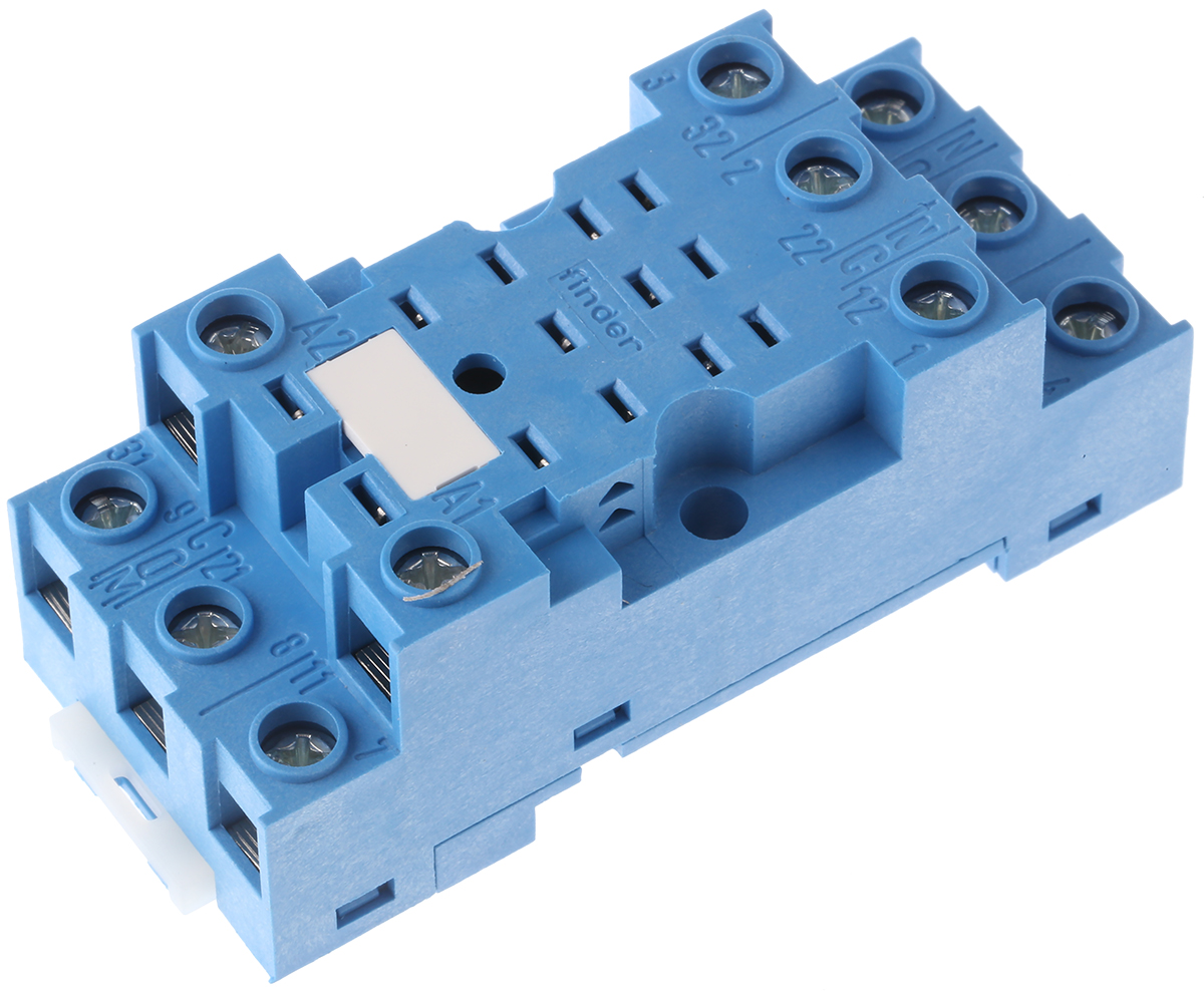 Finder 94 11 Pin 250V ac DIN Rail Relay Socket, for use with 55.33