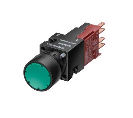 Siemens 3SB2206 Series Illuminated Push Button, 16mm Cutout, SPST