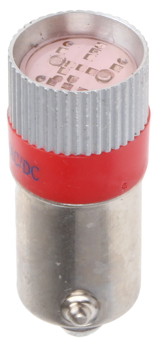 RS PRO Red LED Indicator Lamp, 24V dc, BA9s Base, 10mm Diameter, 110/105mcd