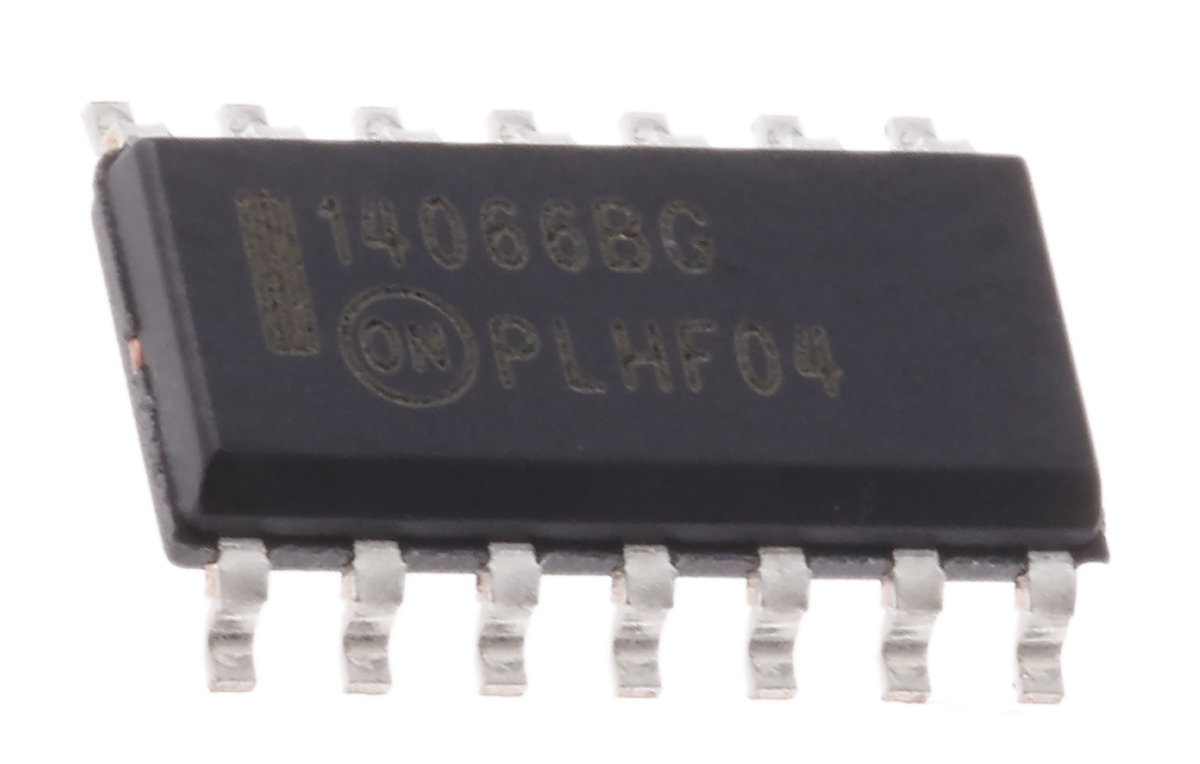 onsemi MC14066BDG Analogue Switch Quad SPST 5 V, 9 V, 12 V, 15 V, 14-Pin SOIC