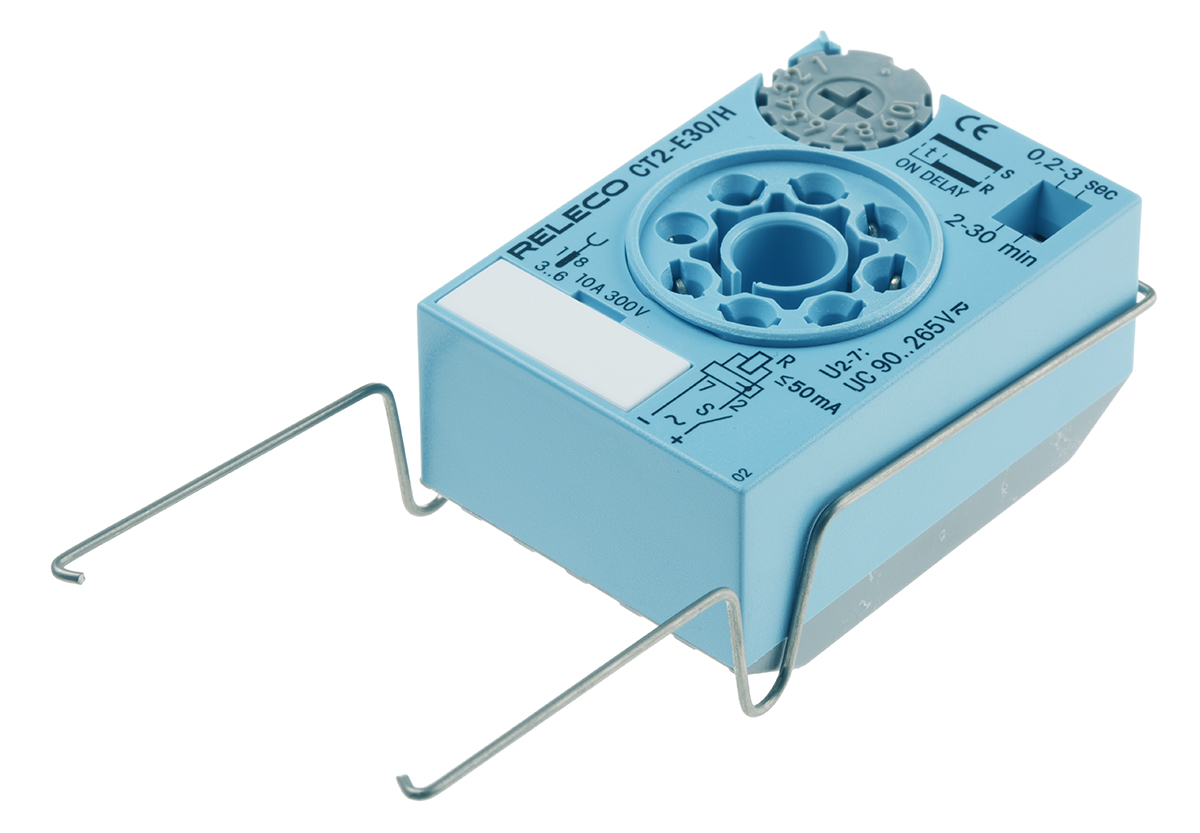 Releco CT2-E Series Plug In Timer Relay, 90 → 265V ac/dc, 0.2 → 30 min, 0.2 → 30s, 1-Function