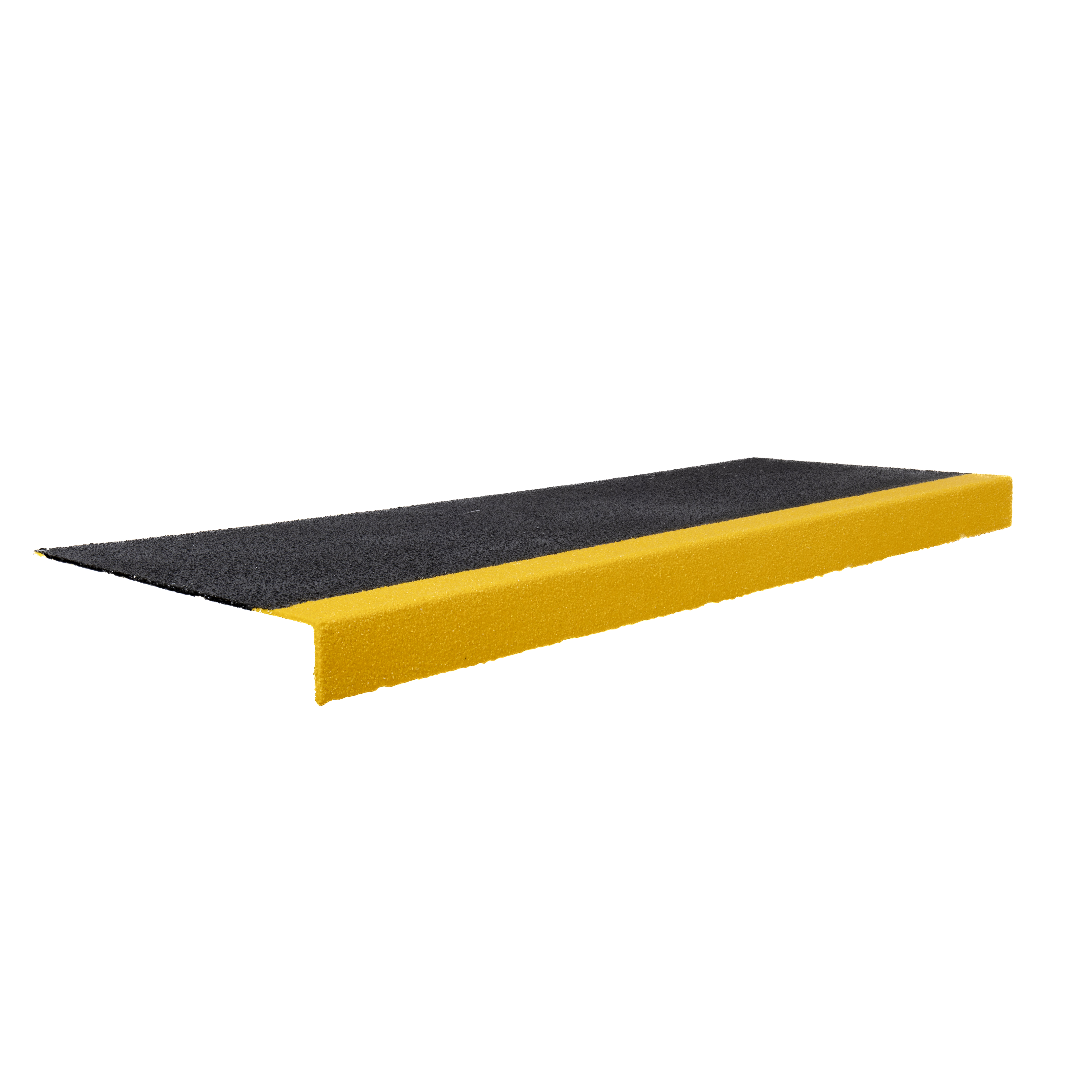 Coba Europe Black/Yellow Stair Tread Glass Fibre Reinforced Plastic, Silicone Carbide Edge Protection, Solid Finish