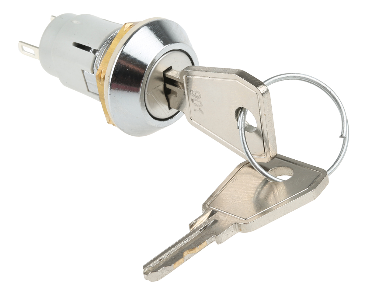 Lorlin IP66, IP67 Key Switch, SPDT, 5 A @ 115 V ac 2-Way Common-Key