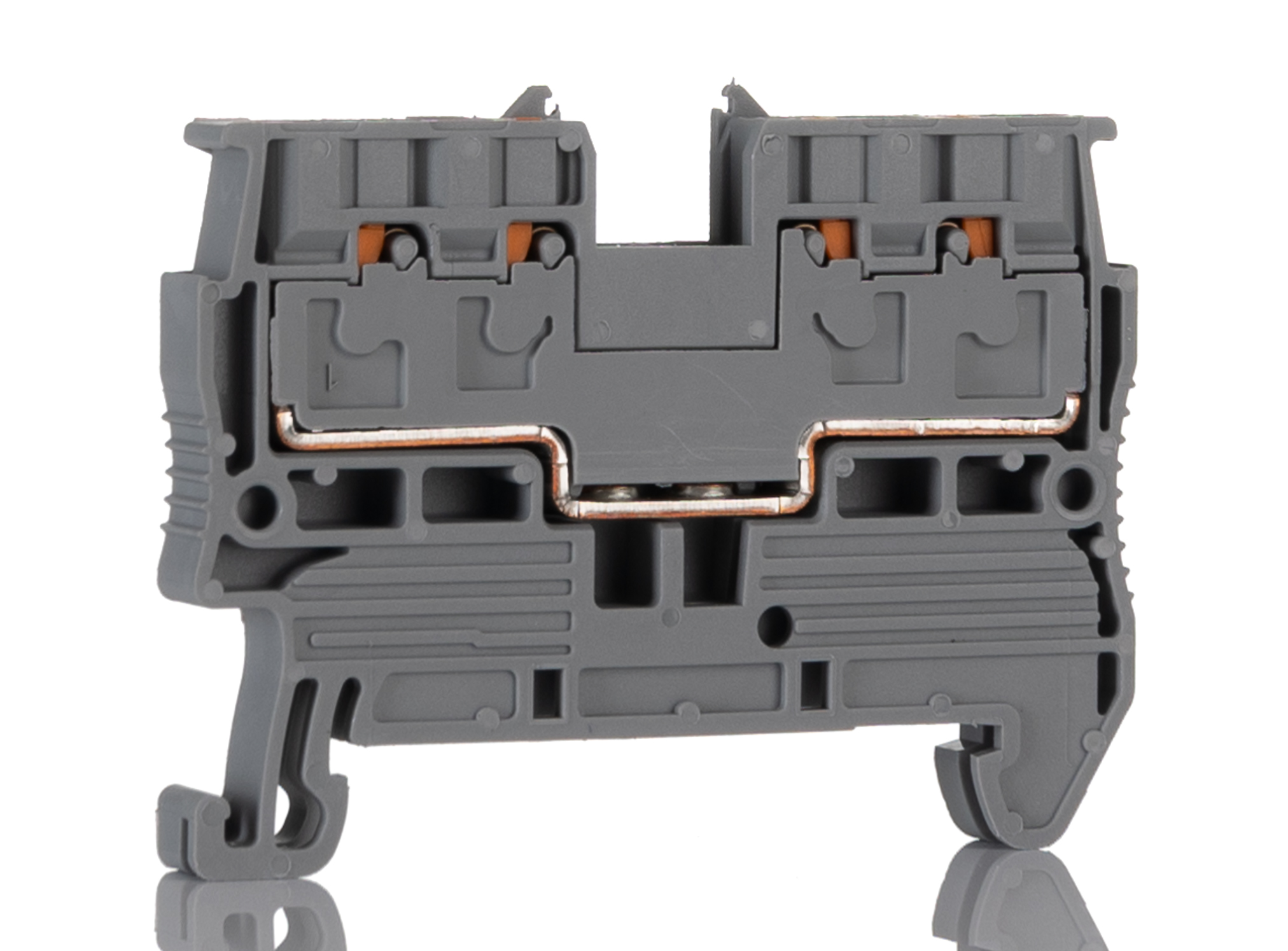 Phoenix Contact 3211019 PT 2.5/S-QUATTRO Series Grey, 4-Level, Push In Termination