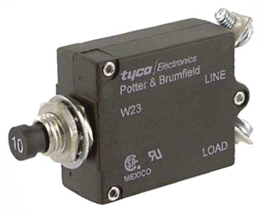 TE Connectivity Thermal Circuit Breaker - W23  Single Pole 50 V dc, 250V ac Voltage Rating, 35A Current Rating