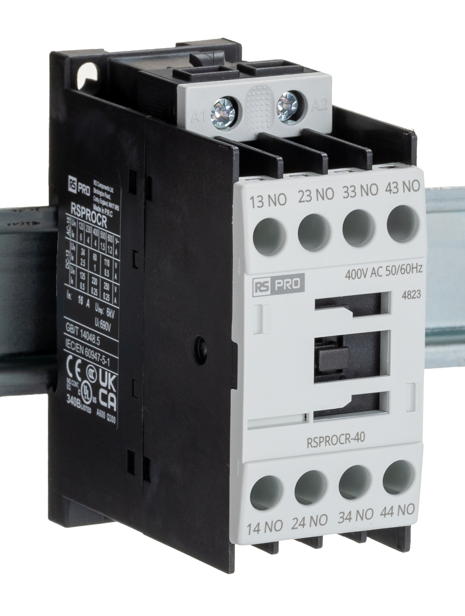 RS PRO Contactor, 400 V ac Coil, 1-Pole, 4 A 24 V, 4 NO, 500V