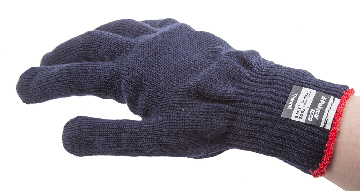 Polyco Healthline Thermit Black Work Gloves, Size 9