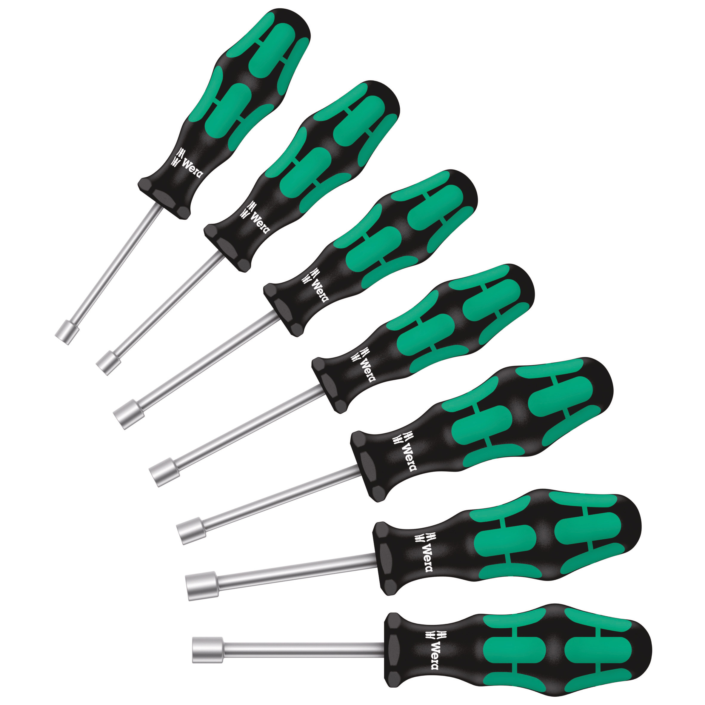 Wera Hexagon Nut Driver Set, 5 mm, 5.5 mm, 6 mm, 7 mm, 8 mm, 10 mm, 13 mm Tip, 90 mm Overall
