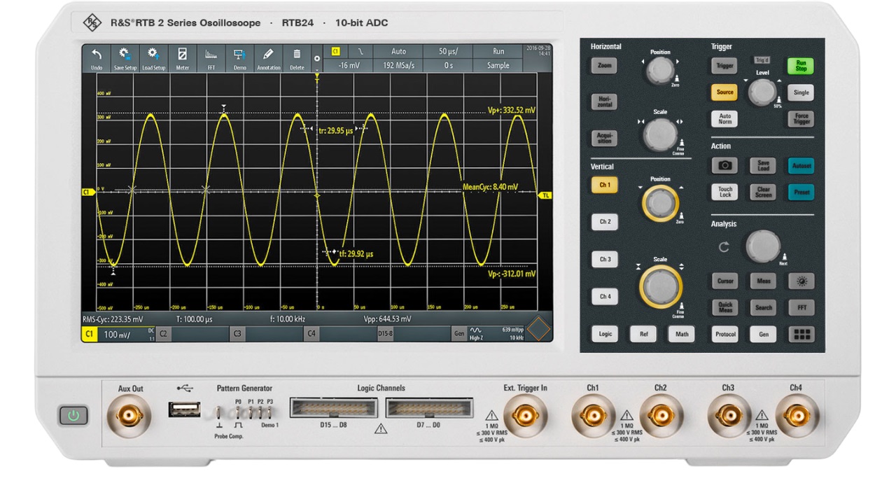 Rohde & Schwarz RTB2 Series, 300MHz Bench Oscilloscope, 4 Analogue Channels - RS Calibrated