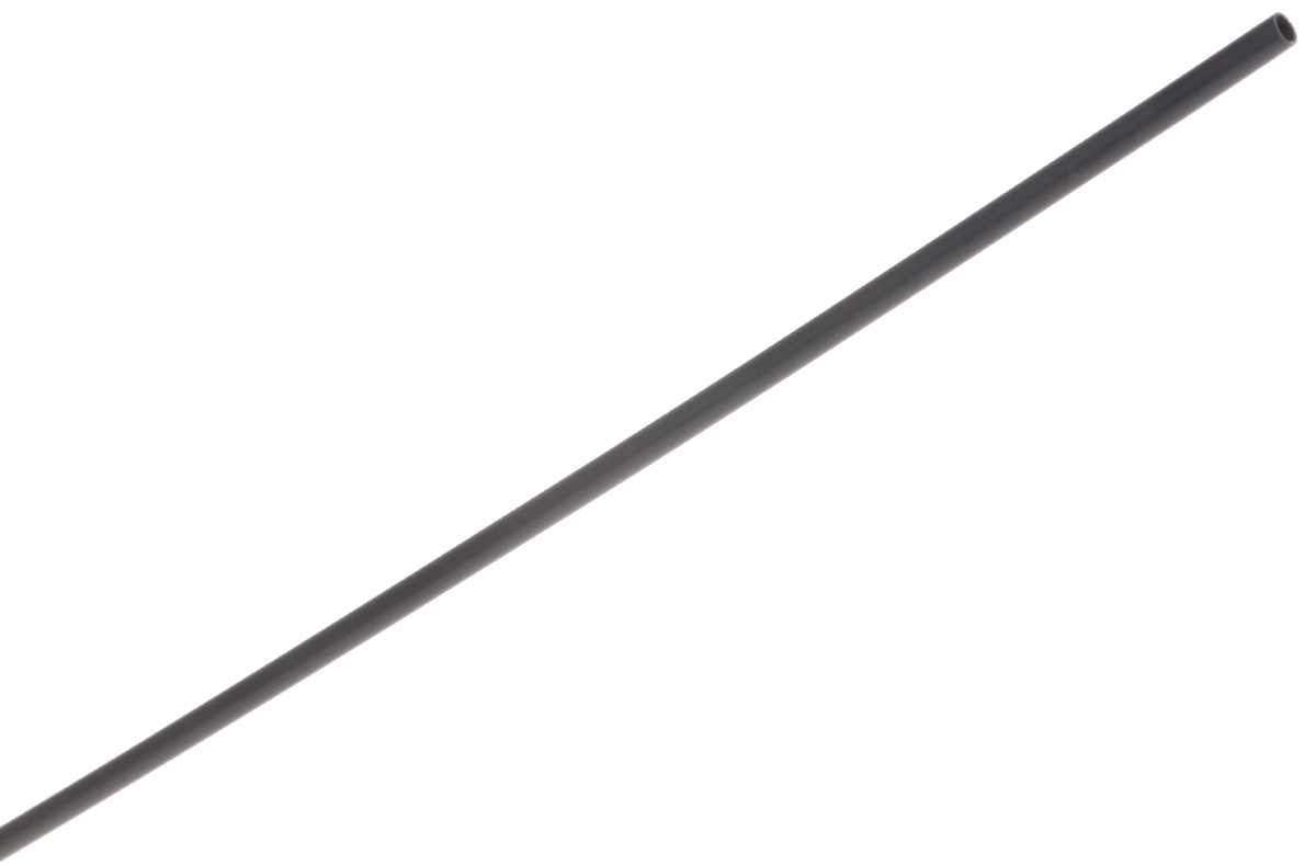 TE Connectivity Heat Shrink Tubing, Black 1.6mm Sleeve Dia. x 1.2m Length 2:1 Ratio, CRN Series