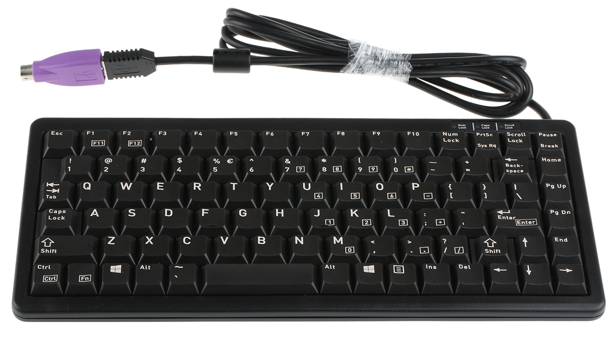 CHERRY Wired PS/2, USB Compact Keyboard, QWERTY (US), Black