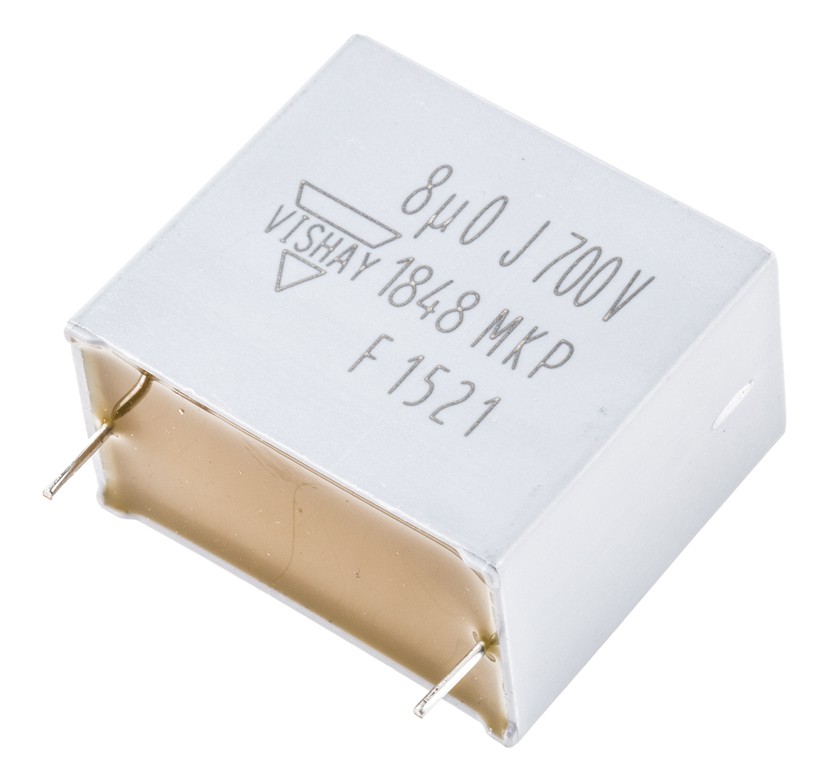 Vishay MKP1848 DC-Link Polypropylene Film Capacitor, 700V dc, ±5%, 8μF, Through Hole