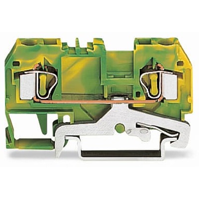 WAGO 281-907-1 281 Series Green/Yellow, 4mm², 2-Level, Cage Clamp Termination