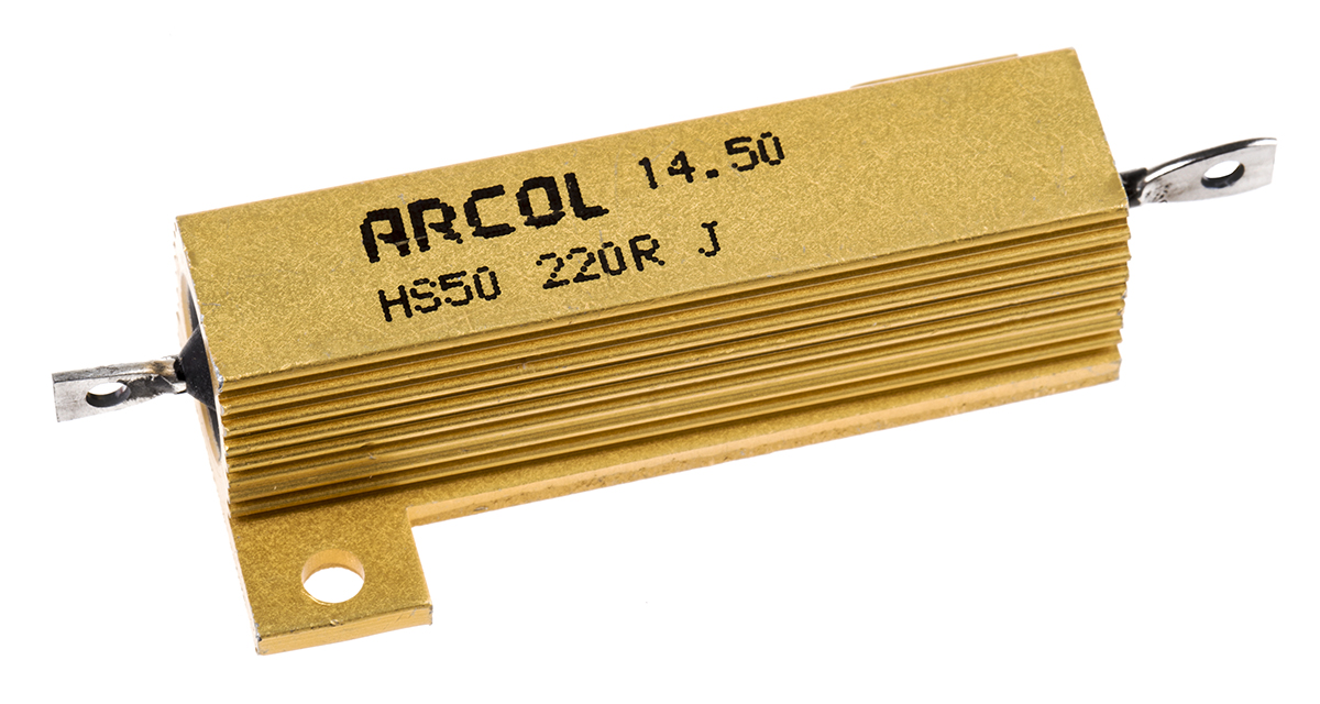 Arcol, 220Ω 50W Wire Wound Chassis Mount Resistor HS50 220R J ±5%
