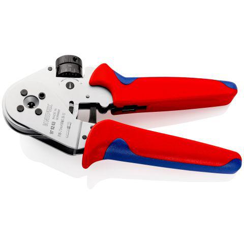 Knipex 97 Hand Ratcheting Four-Mandrel Crimping Pliers for Turned Contacts, 0,08 → 2,5mm² Wire