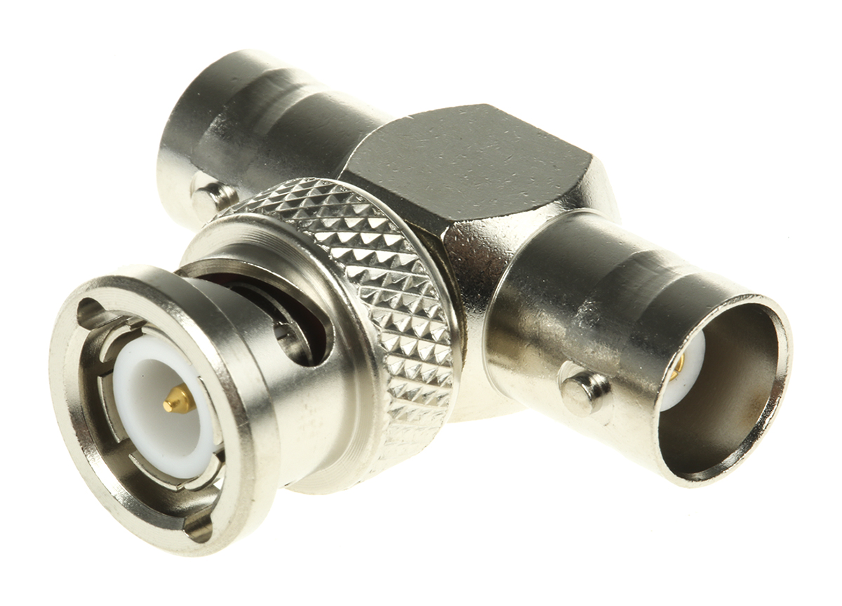 Tee 50Ω RF Adapter BNC Plug to BNC 2 x Socket 0 → 4GHz