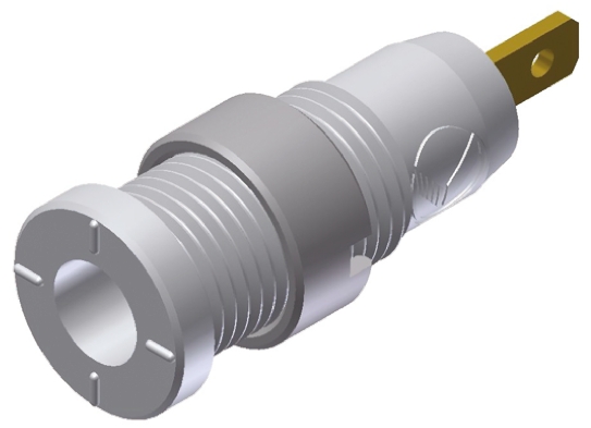 Hirschmann Test & Measurement White Female Banana Socket, 2mm Connector, Tab Termination, 10A, 1000V ac/dc, Gold Plating
