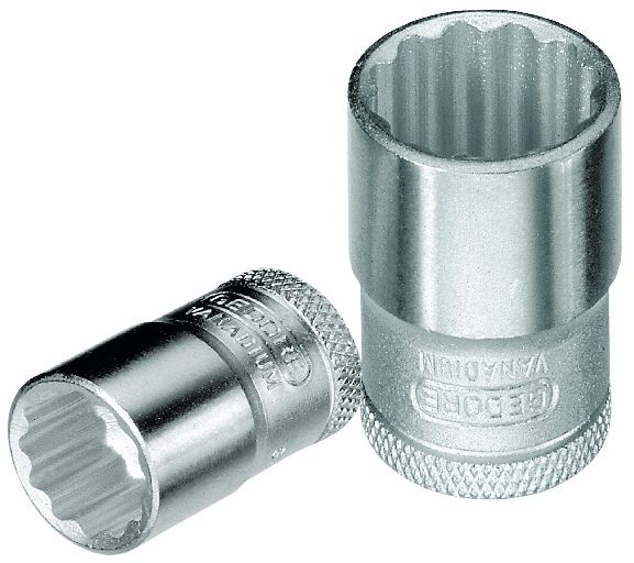 Gedore 3/8 in Drive 8mm Standard Socket, 12 point, 28 mm Overall Length