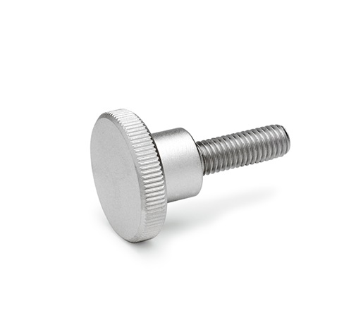 Ganter GN.29776 Natural Stainless Steel Knurled Clamping Knob, M8, Threaded Stud