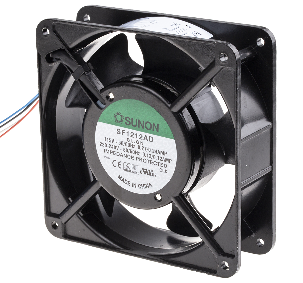Sunon SF Series Axial Fan, 230 V ac, AC Operation, 161.4m³/h, 19W, 240mA Max, 120 x 120 x 38mm