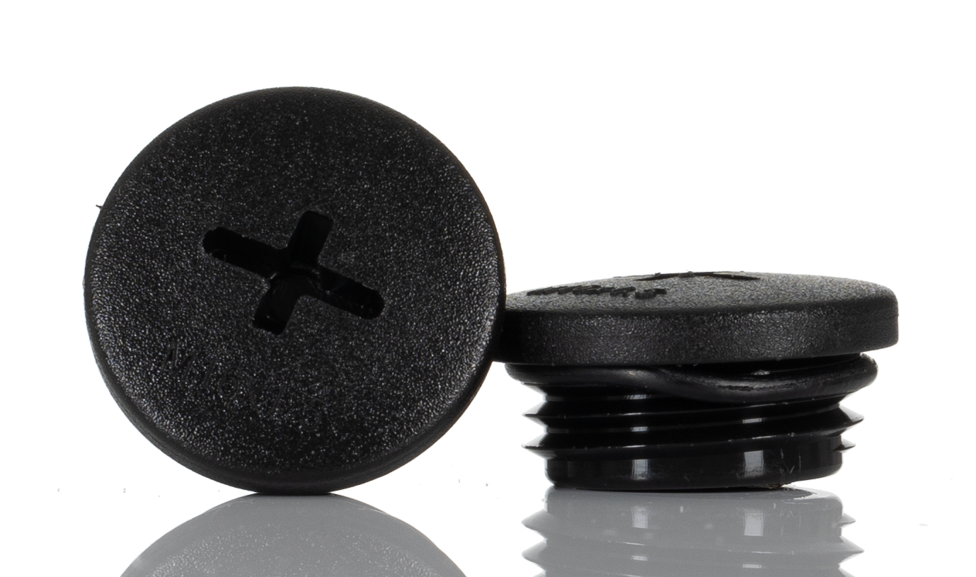 Alpha Wire Blanking Plug, M16, Plastic, 20mm Diameter, Threaded