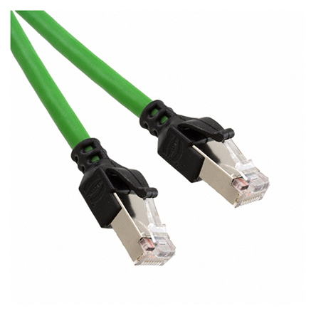 HARTING, 0.5m Cat5e, Green RJ45 to Male RJ45 Male, SF/UTP Shielded, Terminated PUR Sheath