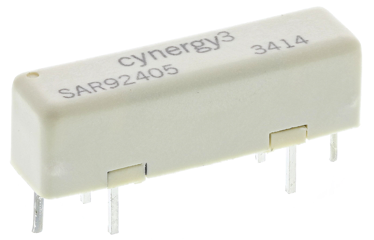 Sensata Cynergy3 PCB Mount Reed Relay, 24V dc Coil, SPST, 20V dc Max, 0.5 A Max, 1000Ω