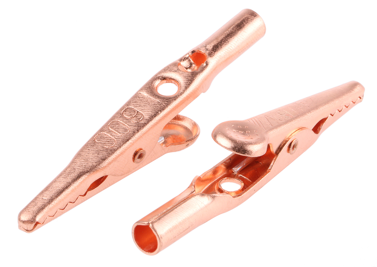 Mueller Electric Crocodile Clip 4 mm Connection, Copper Contact, 10A
