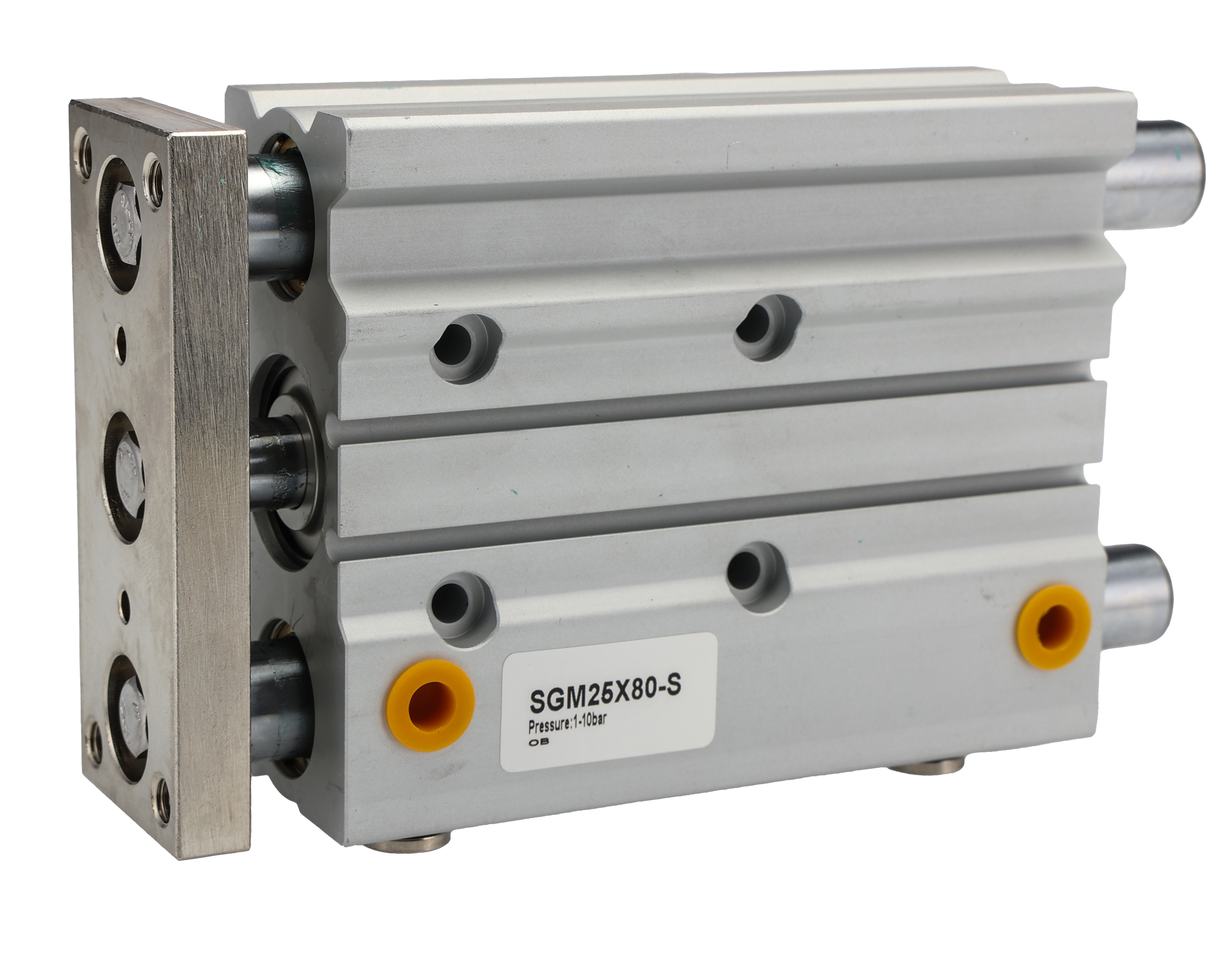 RS PRO Pneumatic Guided Cylinder - 25mm Bore, 80mm Stroke, Double Acting