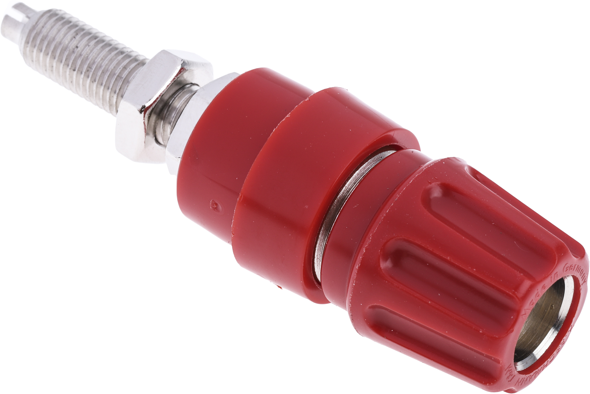 Hirschmann Test & Measurement 63A, Red Binding Post With Brass Contacts and Nickel Plated