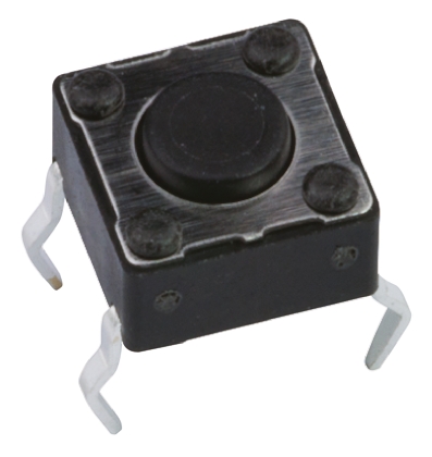 APEM Black Button Tactile Switch, SPST 50 mA @ 12 V dc 6mm