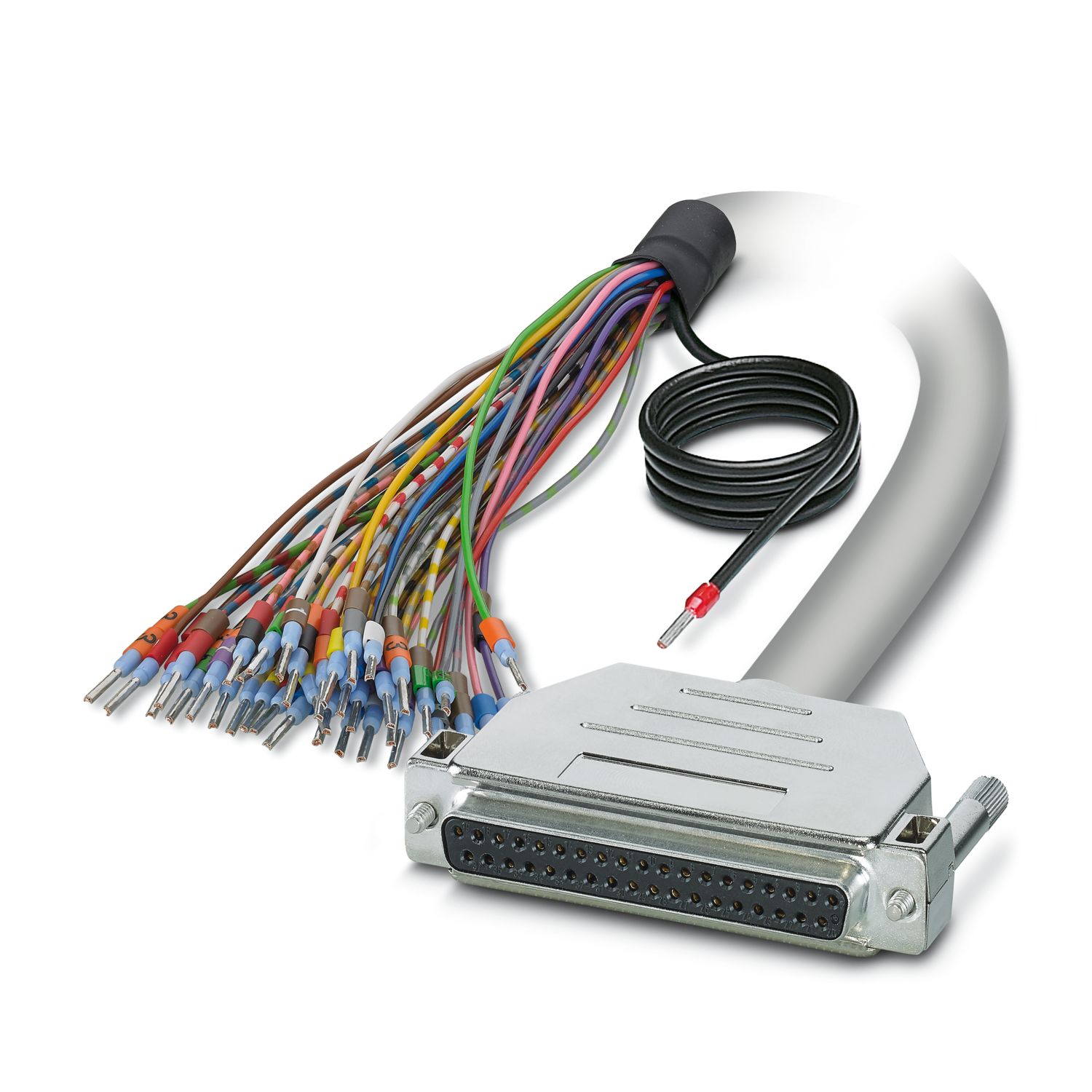 Phoenix Contact Female 37 Pin D-sub Unterminated Serial Cable, 1m, 25/S, CABLE-D-37SUB/F/OE/0 Series