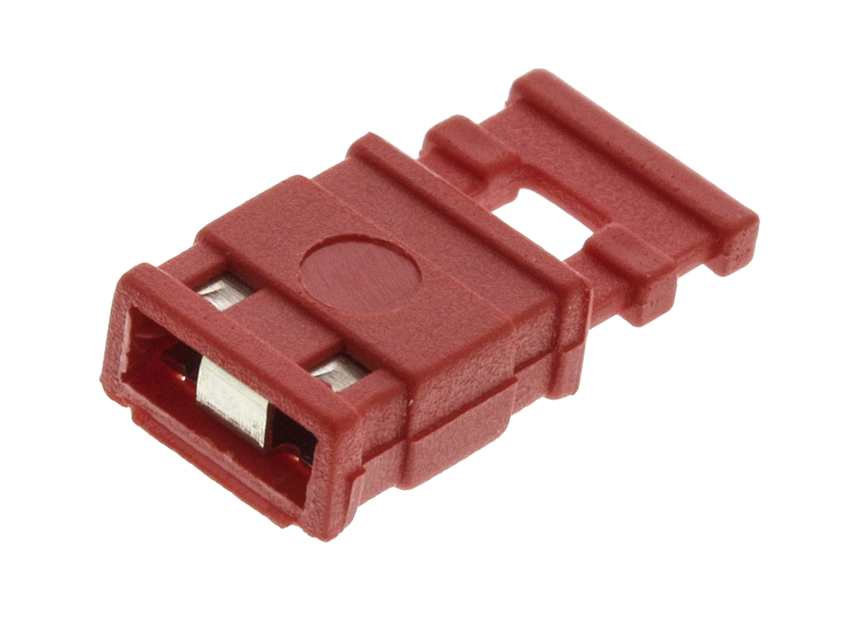 HARWIN Jumper Female Straight Red Closed Top, Handle Pull 2 Way 1 Row 2.54mm Pitch