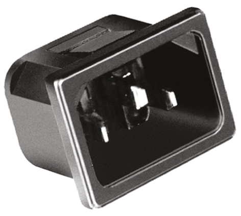 TE Connectivity IEC Connector Snap-In Socket, 2P, Quick Connect Termination, 15A, 250 V