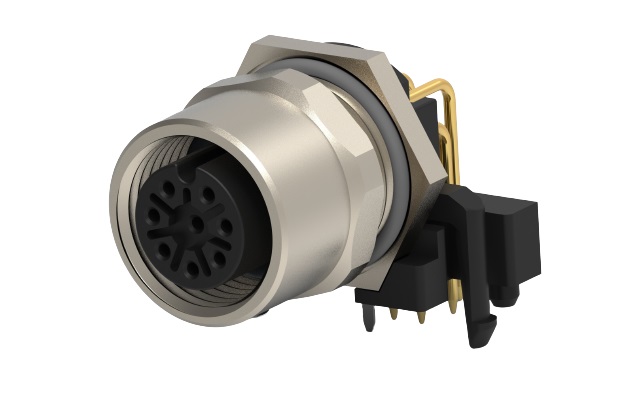 TE Connectivity Circular Connector, 8 Contacts, Panel, M12 Connector, Plug, Female, IP67, T414 Series