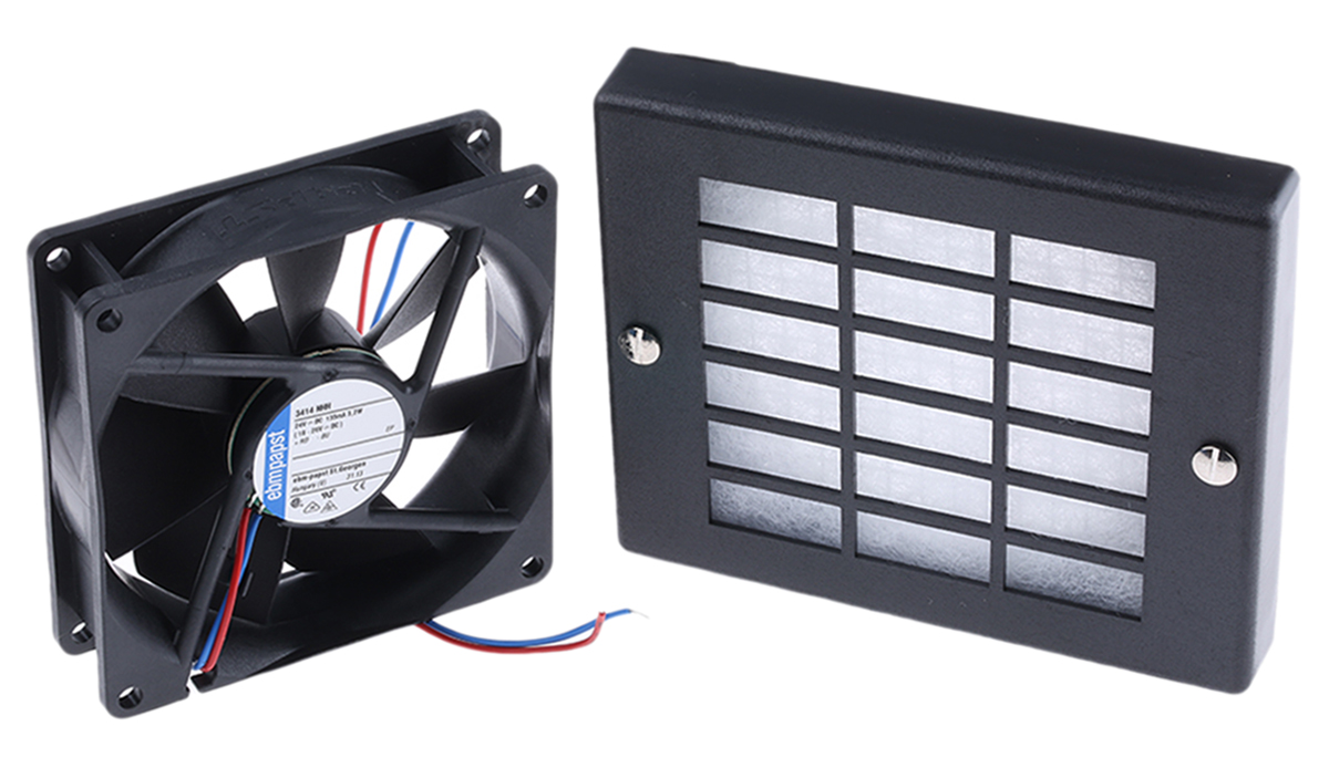 ebm-papst 3400 N Series Axial Fan Kit, 24 V dc, DC Operation, 102m³/h, 2.7W, 92 x 92 x 25mm