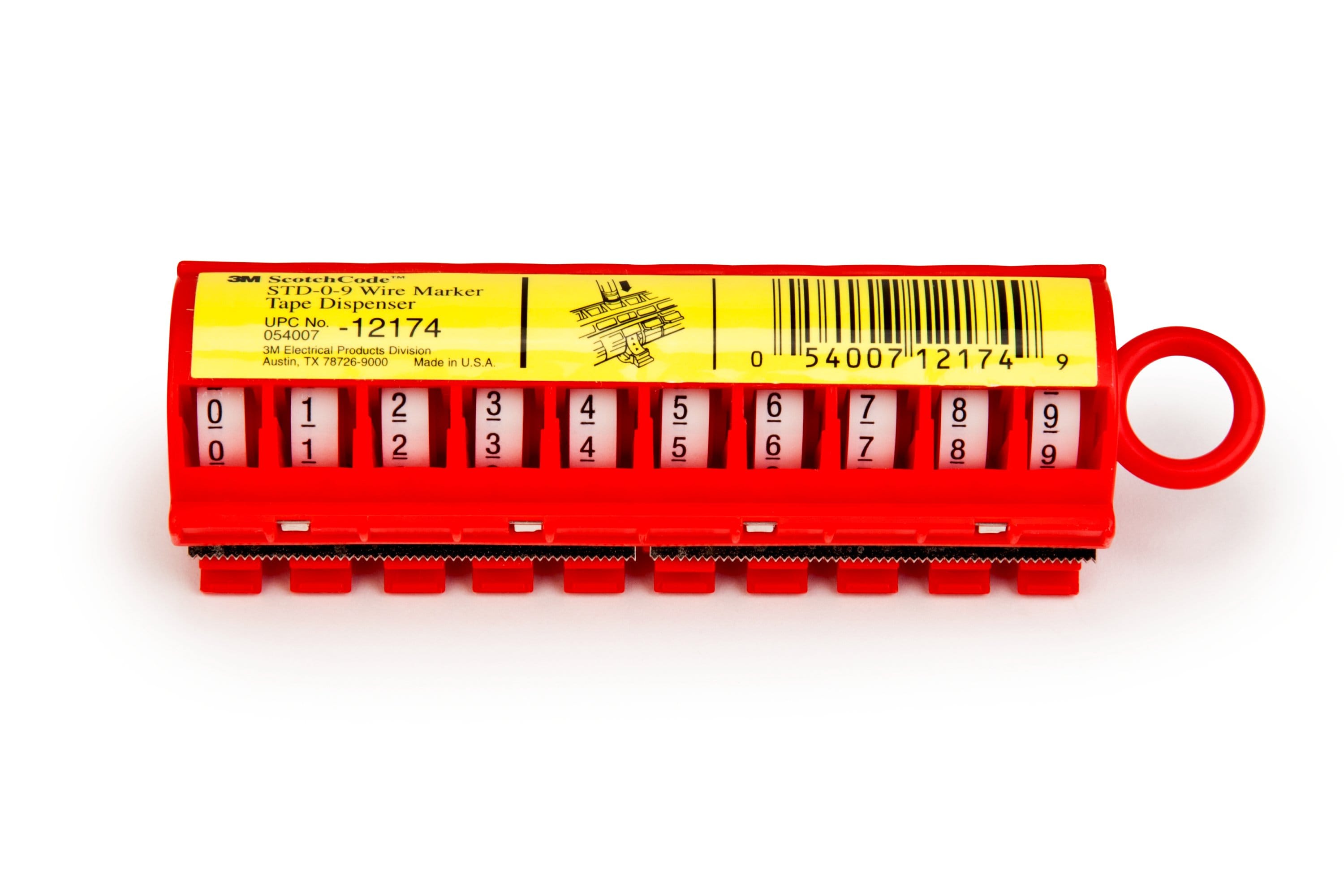 3M 700005 Adhesive Cable Marking Kit, Red, Pre-printed "0 → 9", for Cables