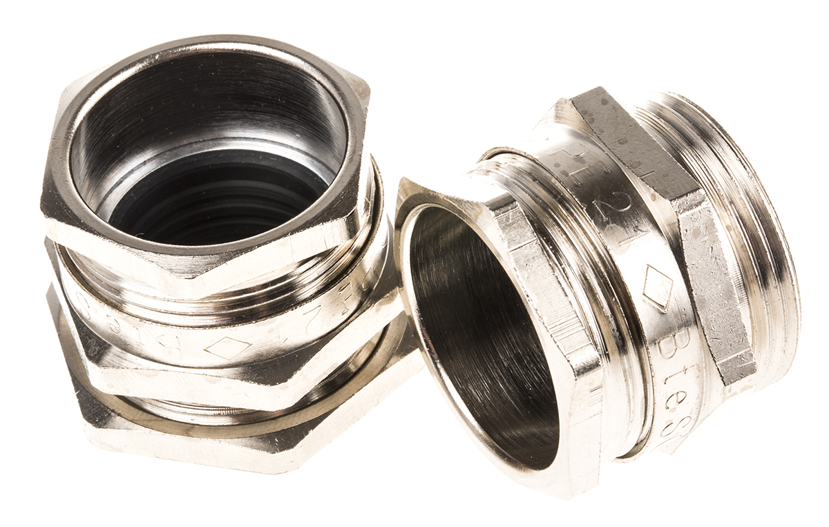 SIB PE Boulay Series Metallic Brass Cable Gland, PG21 Thread, 13mm min., 19mm max., IP65