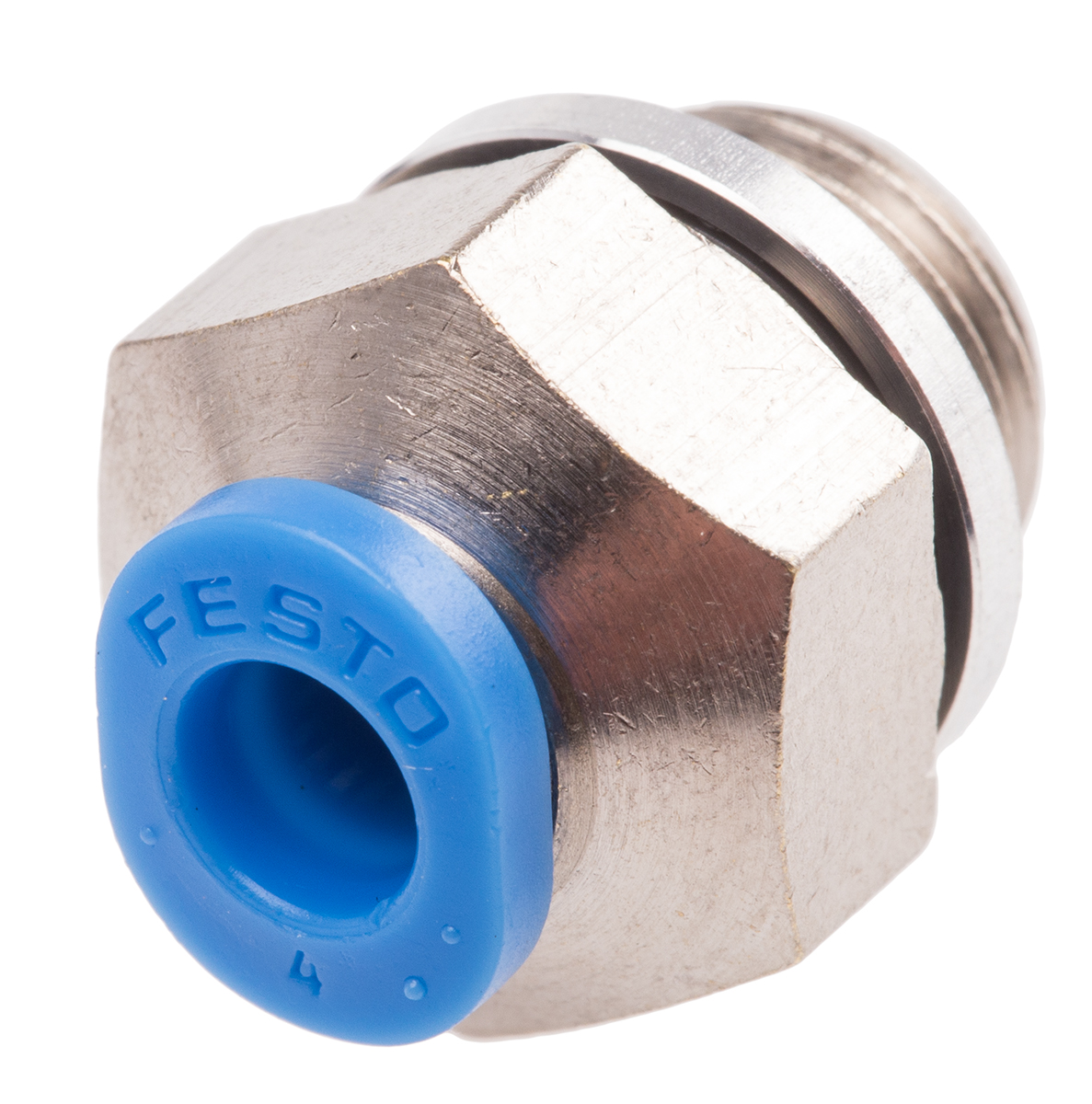 Festo QS Series Straight Threaded Adaptor, G 1/8 Male to Push In 4 mm, Threaded-to-Tube Connection Style, 186264