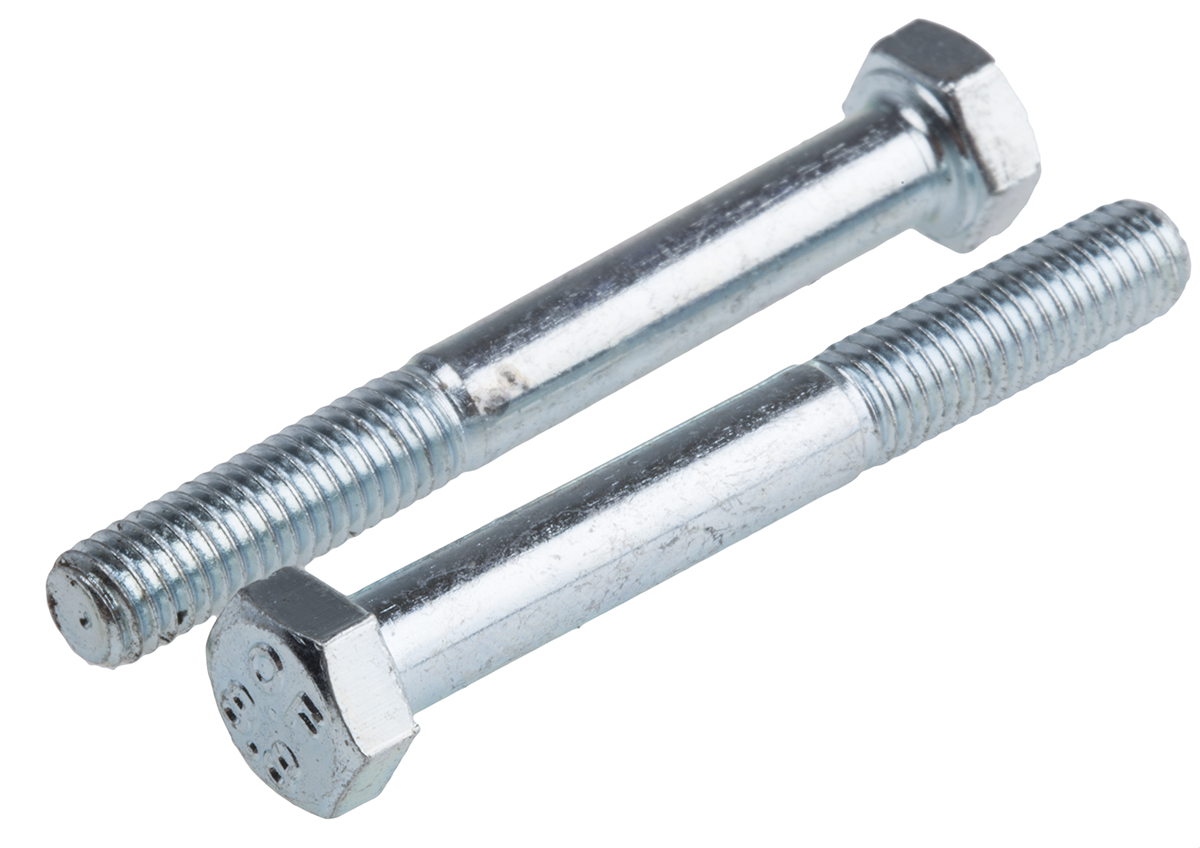 RS PRO Bright Zinc Plated Steel, Hex Bolt, M5 x 40mm