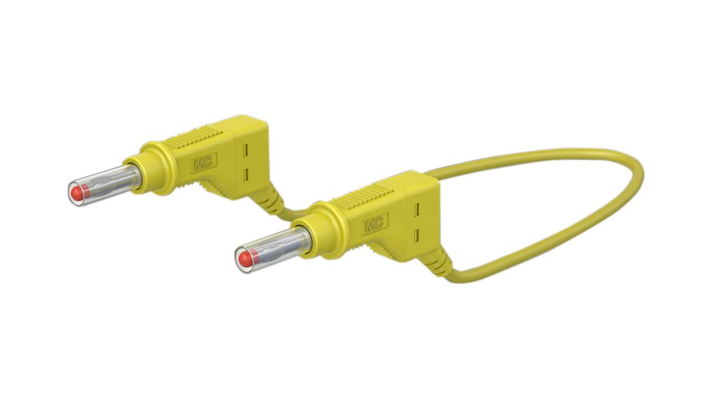 Staubli Test lead, 32A, 600V, Yellow, 25cm Lead Length